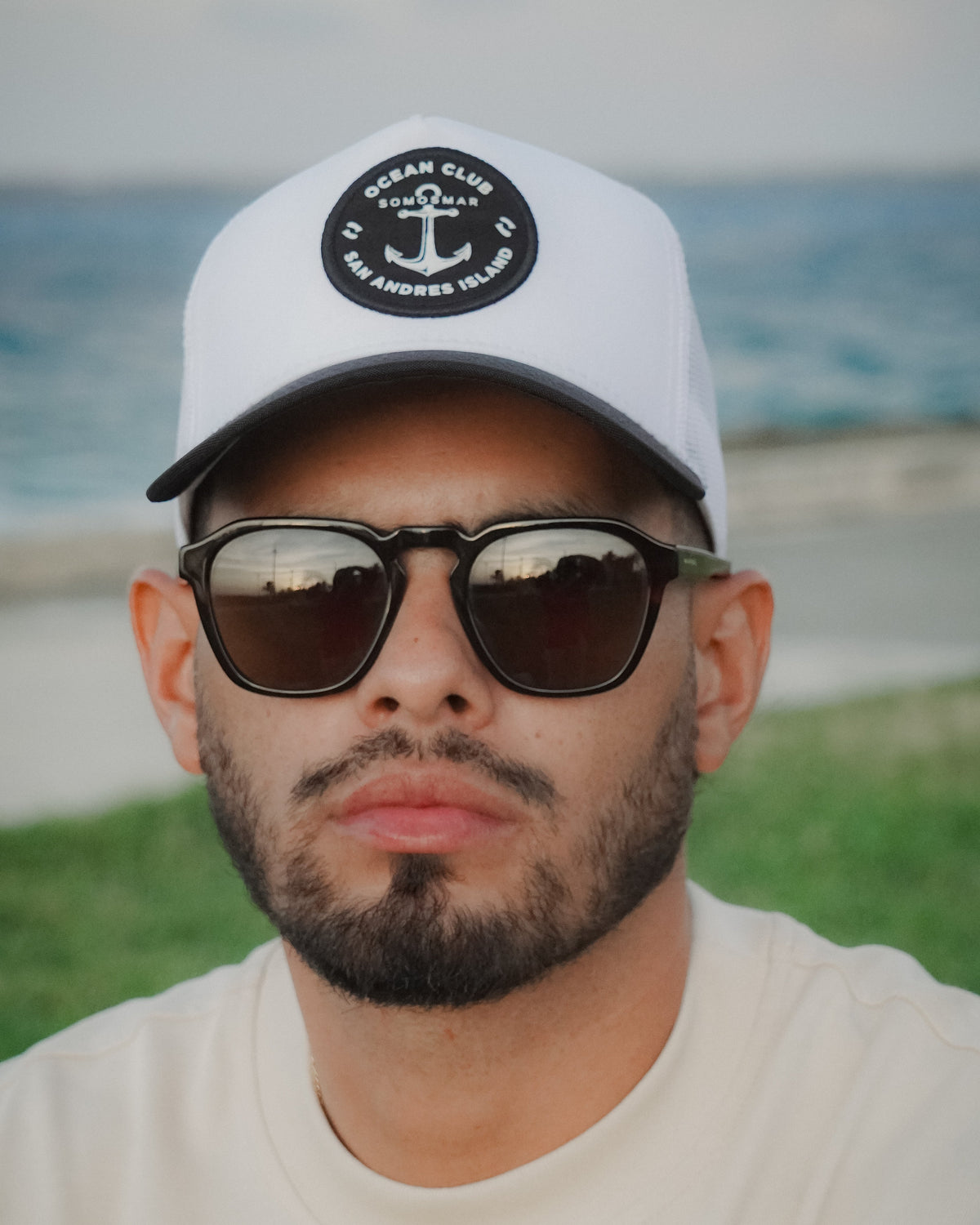 Gorra Trucker Ancla - Blanco