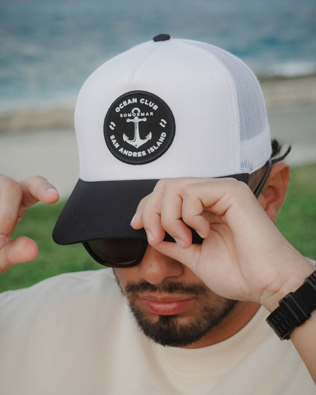 Gorra Trucker Ancla - Blanco