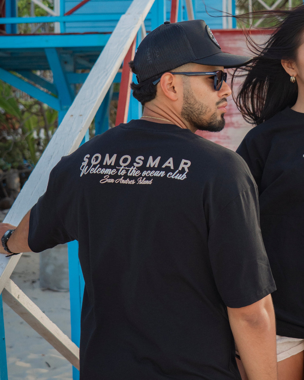 Camiseta Oversize Welcome - Negro