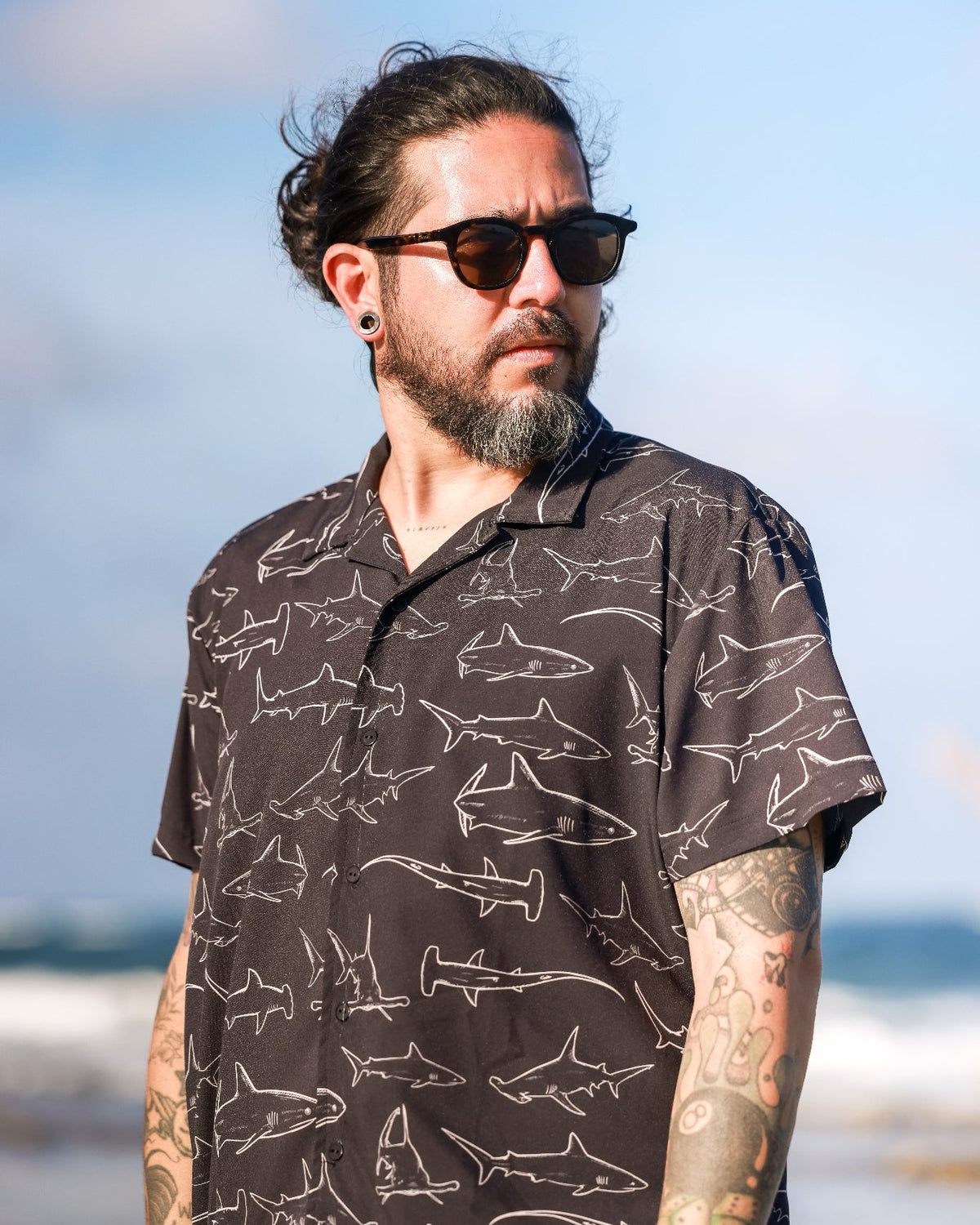 Camisa Tiburones - Negro